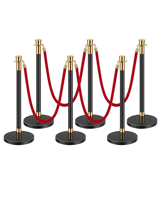 VEVOR Stanchions and Velvet Ropes, Stainless Steel Stanchion Post Queue by VEVOR