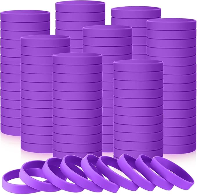 Liliful 100 Pcs Silicone Rubber Wristbands Rubber Wristband Bracelet Bands by Liliful