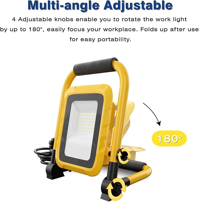 LHOTSE 5000LM LED Work Light, 30W Portable Flood Light - Image 4