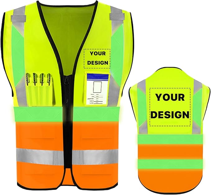 YOWESHOP High Reflective Visibility Safety Vest Custom Your Logo Safety Workwear by YOWESHOP