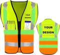 YOWESHOP High Reflective Visibility Safety Vest Custom Your Logo Safety Workwear by YOWESHOP