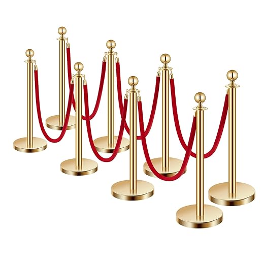 VEVOR Stanchions and Velvet Ropes 8Pcs, Hollow Base - Image 9