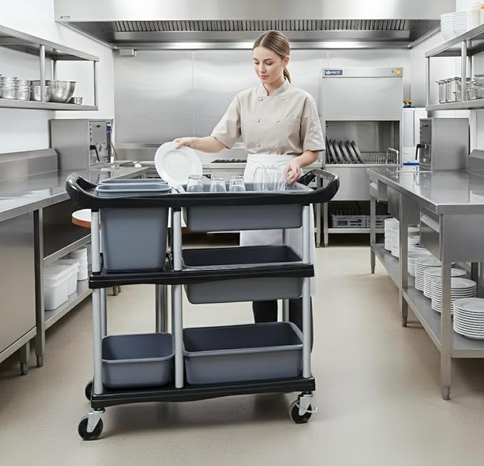 ZQZ-Store Storage Cart 3 Tier Heavy Duty Commercial Grade Utility Cart - Image 3