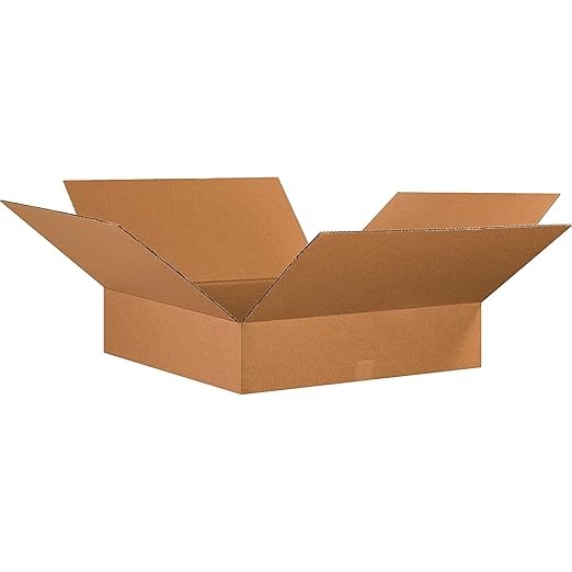 BOX USA 26x26x6 Flat Corrugated Boxes, 26L x 26W x 6H, Storage Box by BOXUSA