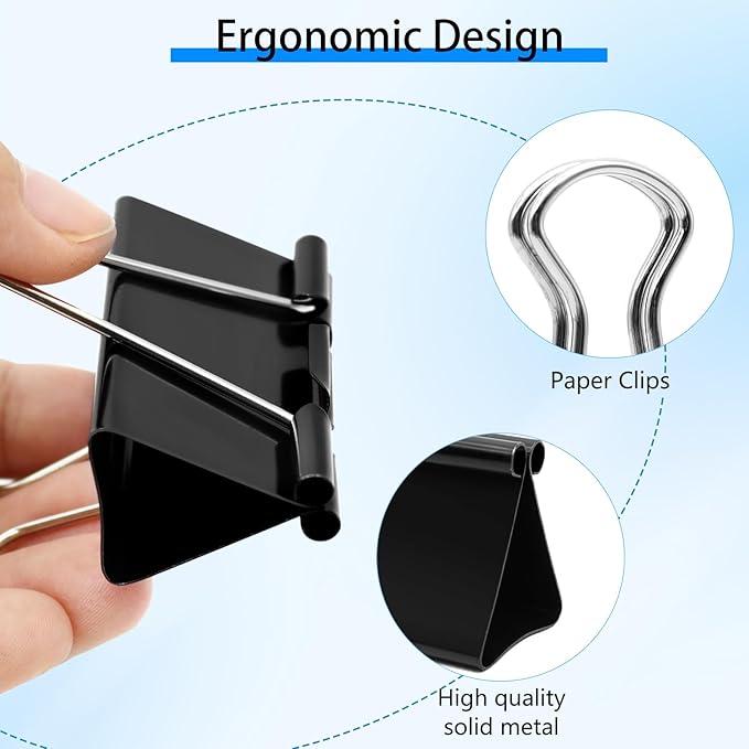 208 PCS Binder Clips Assorted Sizes, Metal Large Binder Clips Bulk, 6 Size - Image 4