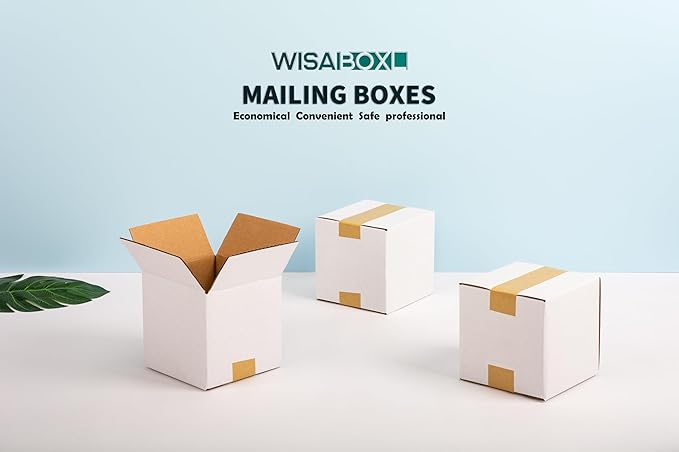 7x7x7 inch White Shipping Boxes, Corrugated Cardboard Small Boxes - Image 3