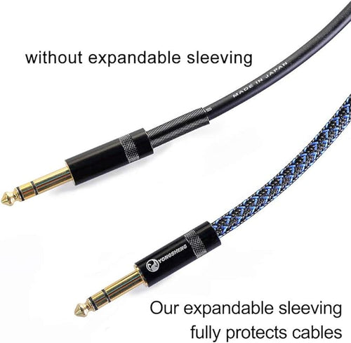 25ft - 1/4 inch PET Expandable Braided Sleeving – BlackBlue – Alex Tech Braided - Image 2