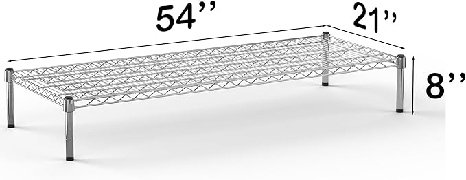 21''W x 54''L x 8''H Chrome Plated Wire Dunnage Rack | Off The Floor Storage - Image 3