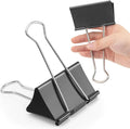 OWLKELA 3 Inch Jumbo Binder Clips, Extra Large Black Paper Clamps by OWLKELA