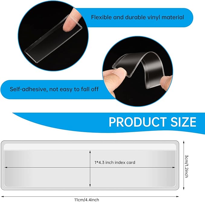 100 PCS 4 x 1 Inch Label Holders Adhesive Label Pockets, Self Adhesive Label - Image 2