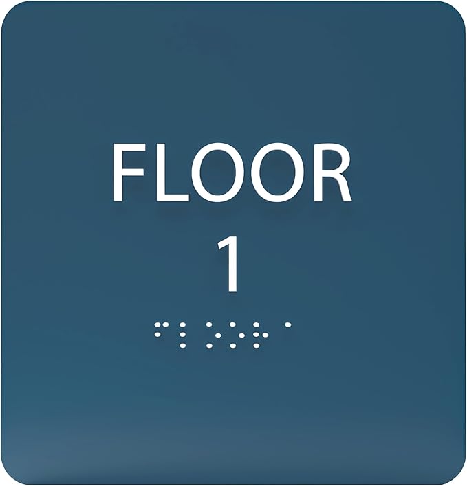 Cold Blue ADA Floor 1 Sign by ADACentralSigns