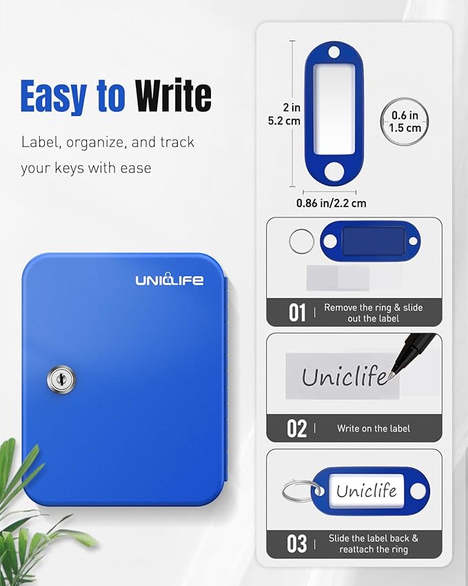 Uniclife 20 Keys Key Lock Box, Wall Mount Key Box, Lock Box - Image 5