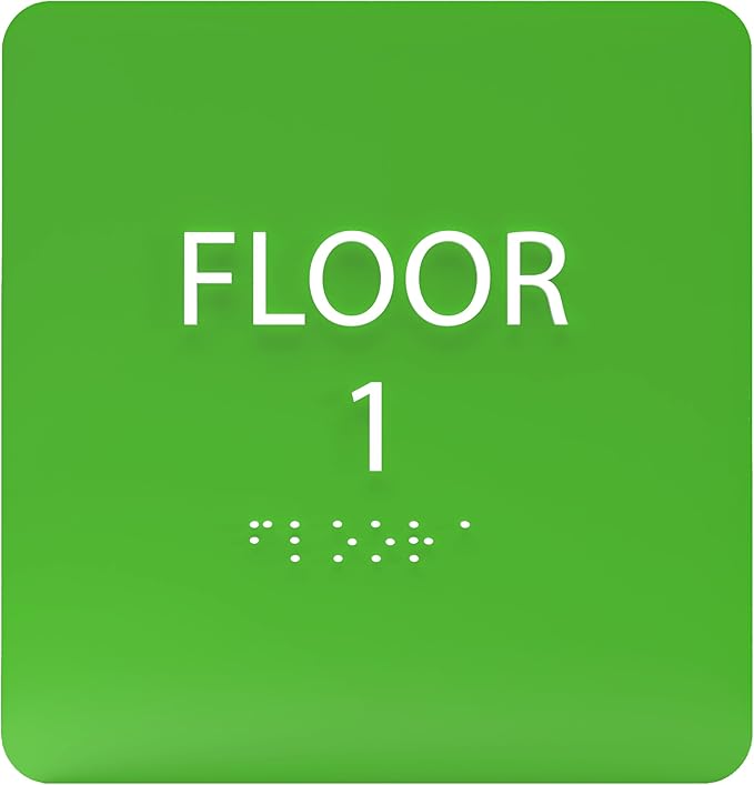 Light Green ADA Floor 1 Sign by ADACentralSigns