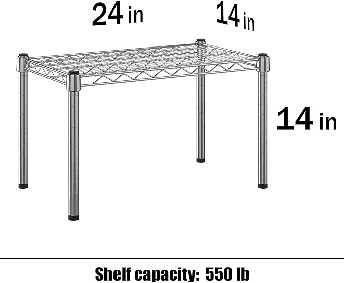 14" Deep x 24" Wide x 14" Height Wire Shelving Kit | 1-Tier | NSF Commercial - Image 3