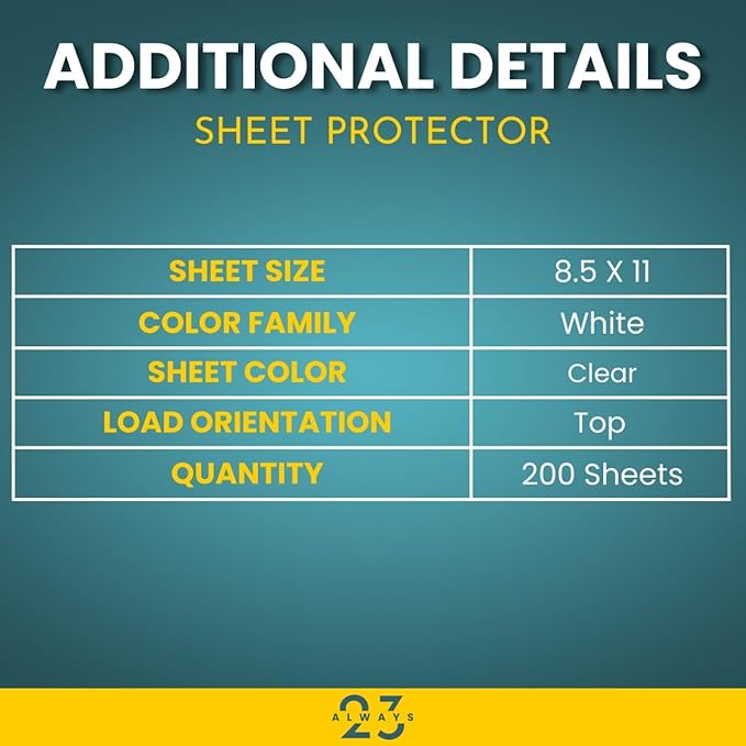 Always23 Sheet Protectors, Plastic Sheet Protectors, Economy 200 Pack - Image 5