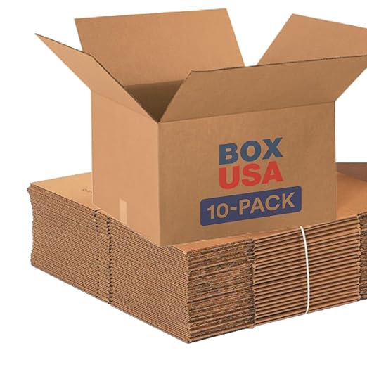 BOX USA Moving Boxes Large 20"L x 18"W x 12"H 10-Pack by BOXUSA