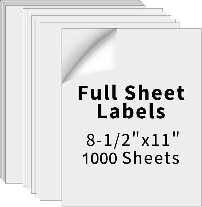 8.5" x 11" Full Sheet Label Sticker Paper by Muotich