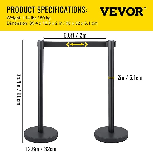 VEVOR Crowd Control Stanchion Set, Stanchion Set - Image 7