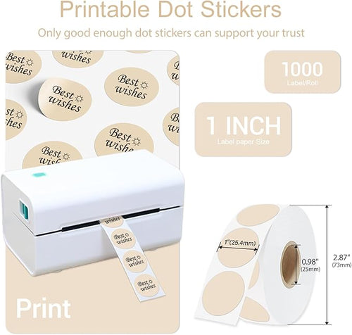 1 Inch Circle Dot Stickers 1000 PCS Color Coding Thermal Labels Dots Writable - Image 2