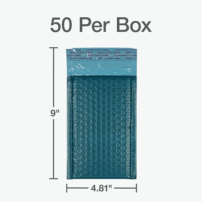Quality Park Bubble Mailers, 4 x 8 Shipping Envelopes, Small Blue Padded - Image 7