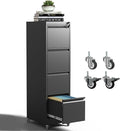 4 Drawer Mobile File Cabinet, Metal Filing Cabinet by BIZOEIRON