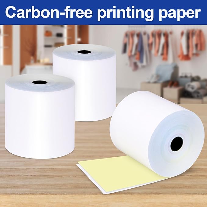 2 Ply Carbonless Rolls 3" X 95 Feet White/Canary Receipt Paper - Image 7