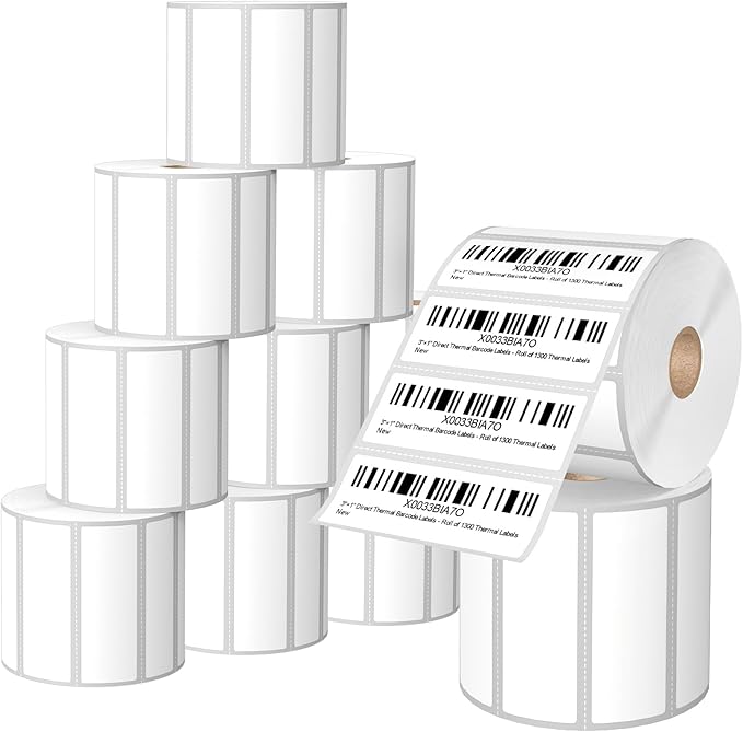 12 Rolls 3" X 1" Address Labels, 1300/Roll by BIAlabel