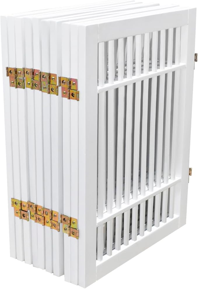 Pet Dog Gate Strong and Durable Freestanding Folding Acacia Hardwood Portable - Image 4