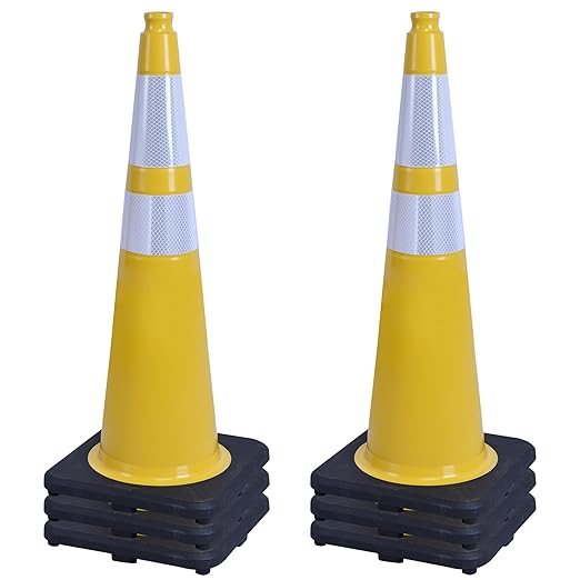 OrangeStar 6-Pack 36" Yellow Traffic Cones by OrangeStar