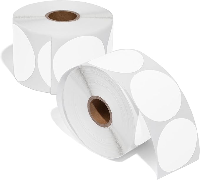 Spartan Industrial 2" Round Direct Thermal White Labels | Perforated Custom by SpartanIndustrial