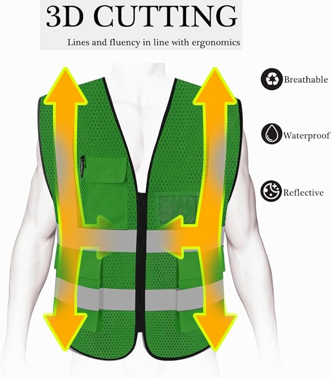 HYCOPROT High Visibility Mesh Safety Reflective Vest - Image 4