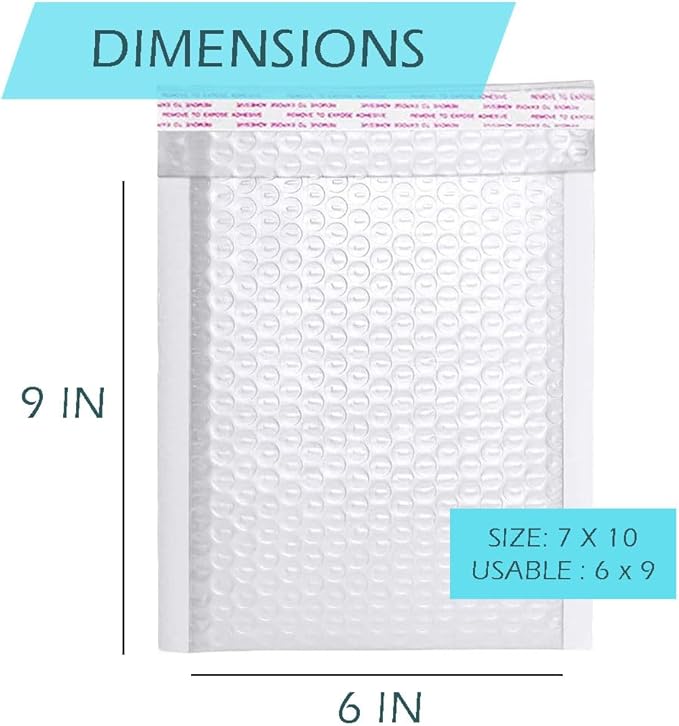 Ezone #0 6"x9" Bubble Mailer Poly Padded Envelope Self-Seal Mailing Envelope - Image 6