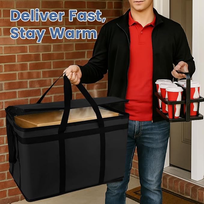 Cooler Insulated Food Delivery Bag & Drink Carrier - Image 3