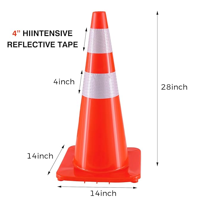 Traffic Safety Cones 28 Inch 6 Pack - Image 5