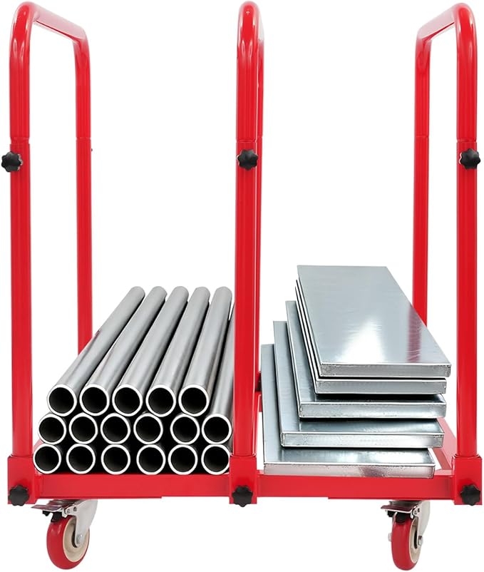 Steel Panel Truck, 400lbs Heavy Duty Lumber Drywall Dolly Cart - Image 3