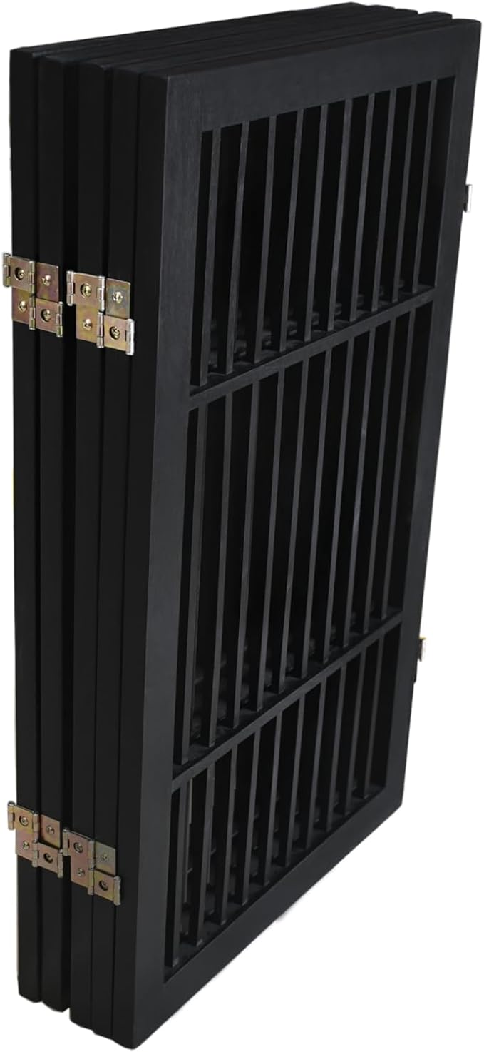 Pet Dog Gate Strong and Durable Freestanding Folding Acacia Hardwood Portable - Image 4