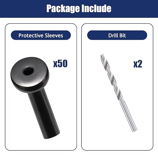50 Pack 30 Degree Angle Protective Sleeves, T316 Marine Grade Cable Railing Kit - Image 4