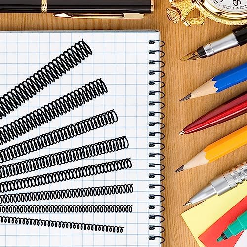 120 Pack Plastic Spiral Binding Coils Binder Binding Spirals Rings Multi Size Spiral Binding Wire Combs Spines Coils, 4:1 Pitch, 1/4 5/16 3/8 1/2 9/16 5/8 3/4 7/8 Inch (Black New Version) - Image 4