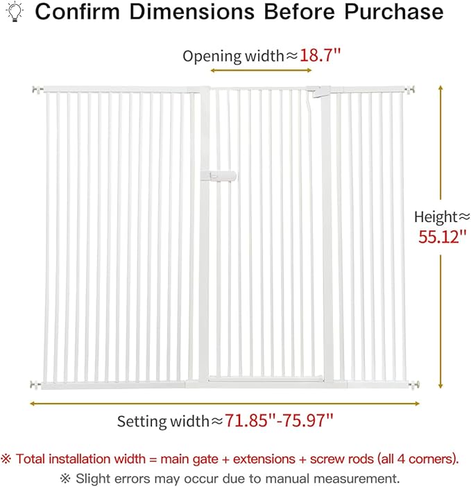 Lumizone Extra Tall Cat Gate 55.12" High Pressure Mounted Extra Wide 2025 New - Image 2