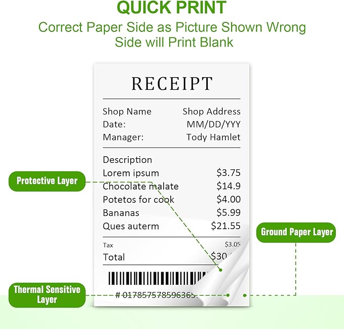 2 1/4 x 85 Thermal Receipt Paper, Compatible - Image 5
