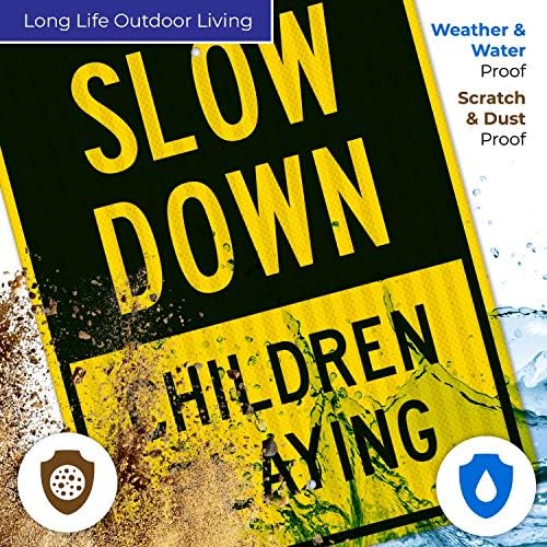 Slow Down Children Playing Sign, Traffic Sign, - Image 5