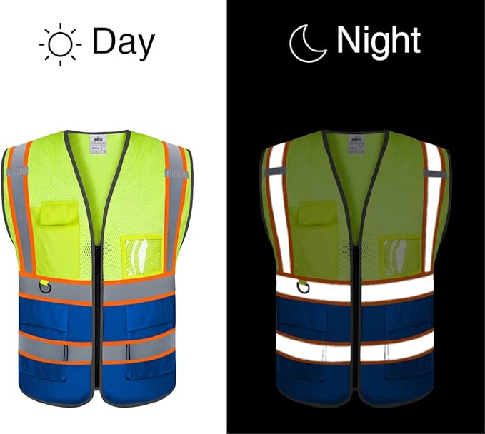 BeautyWill Custom Logo Safety Vest Class 2 High Visibility Reflective Vest - Image 4