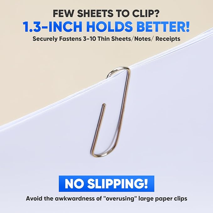 Paper Clips, Zomilla 1000 Pcs Paperclips, 1-2/7" Medium Paper Clip, Rustproof - Image 2