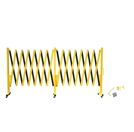 Trafford Industrial Expandable Metal Barricade, 16 Feet, Mobile Safety Barrier by Crowd+Control+Warehouse