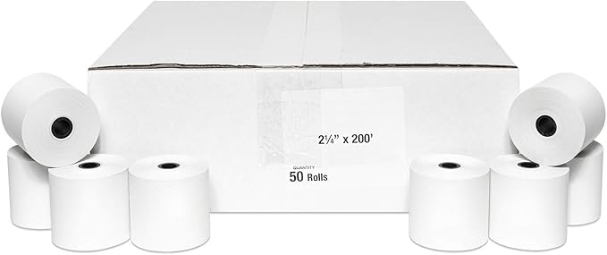 50 Rolls of 2 1/4 x 200 Thermal Paper Rolls by PosPaperRoll