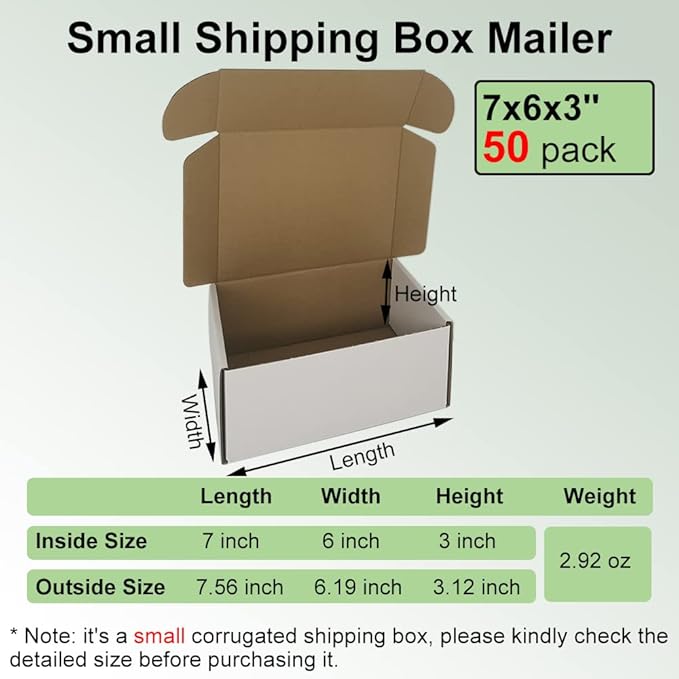 25 Pack 7x6x3'' Shipping Boxes - Image 3
