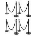 8 Packs Stanchion Posts Black Stainless Steel Stanchion Post Queue 5 ft Black by Unknown