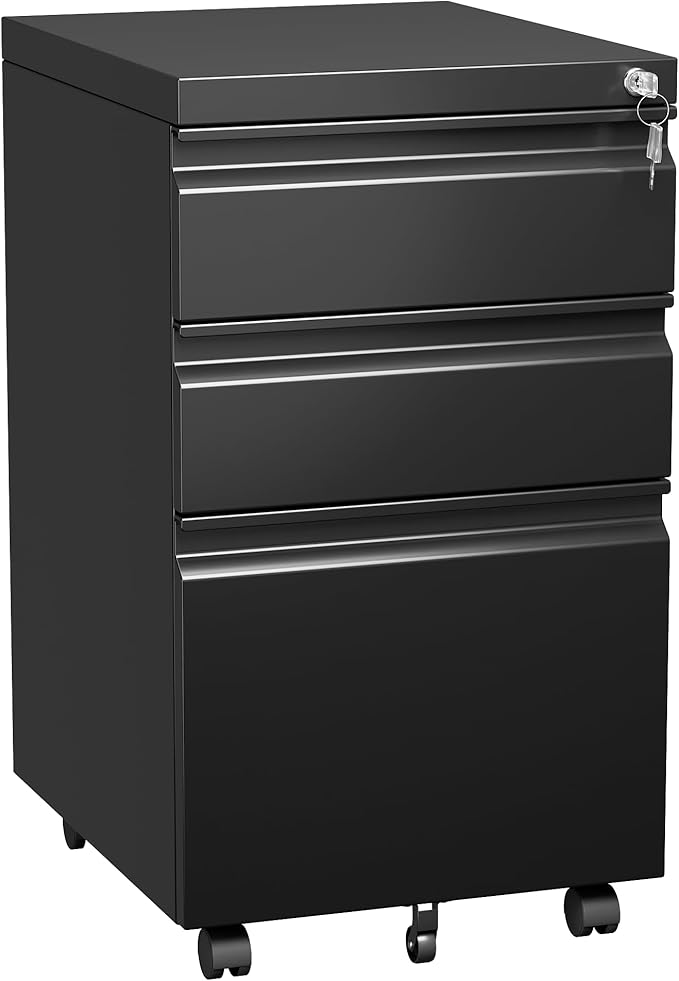 SUXXAN 3 Drawer Under Desk Mobile File Cabinet by SUXXANFurniture