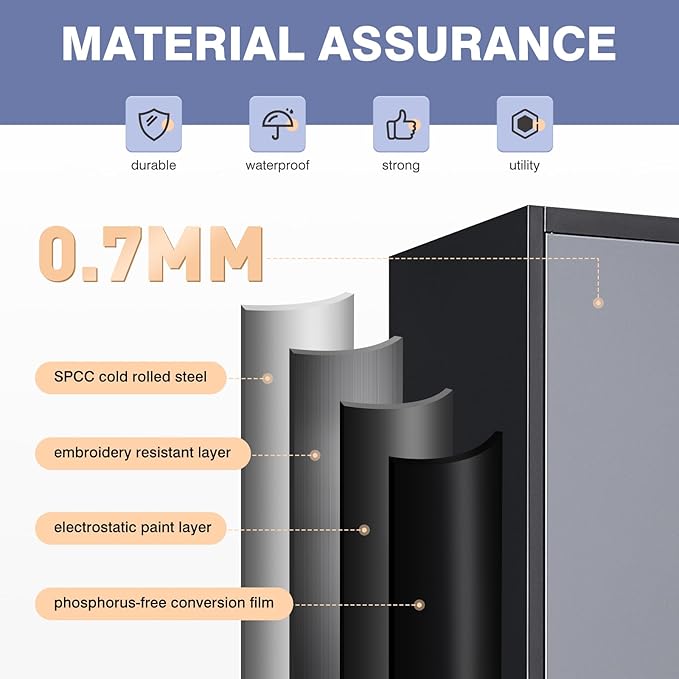 Metal Garage Storage Cabinet, Lockable Tool Cabinet - Image 5