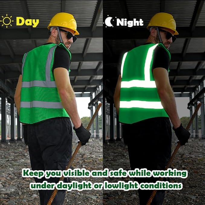 BeautyWill Custom Logo Safety Vest Class2 High Visibility Reflective Vest - Image 6